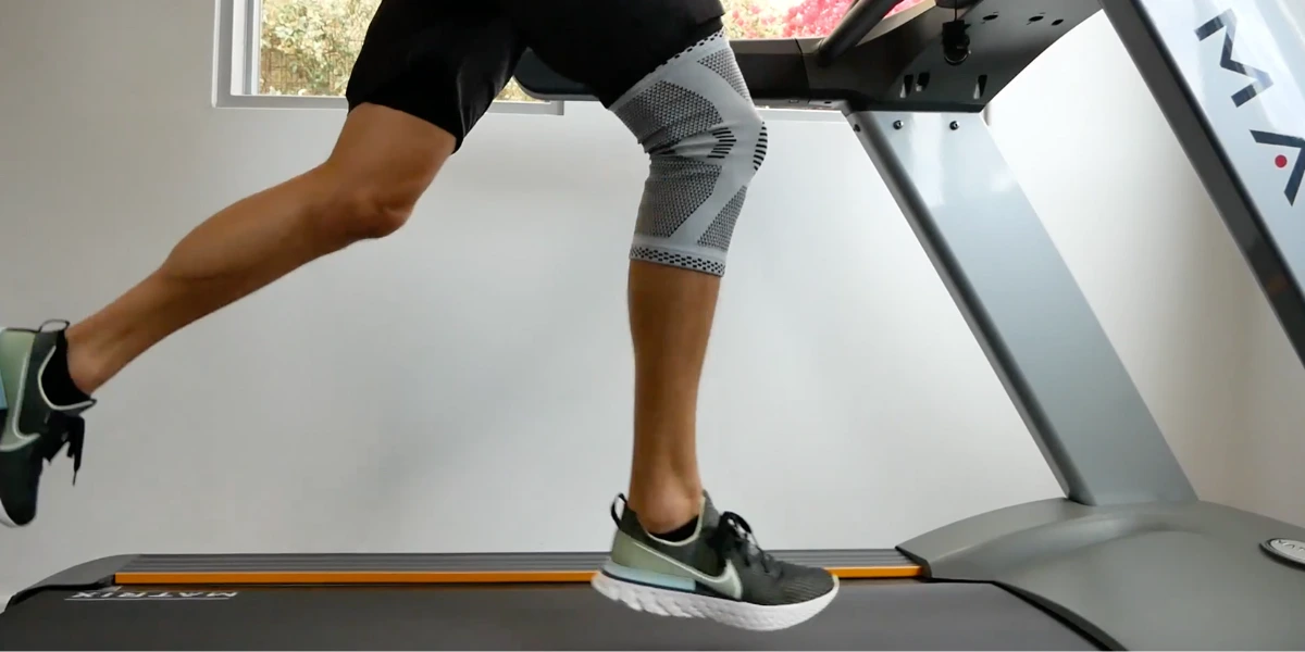 Person using treadmill wearing Compressa